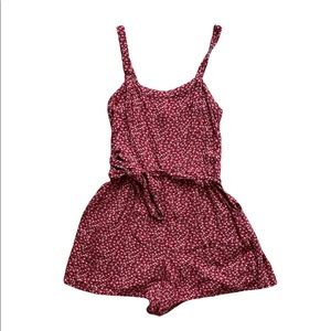 Red Floral Romper